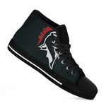 Spartan Molon Labe Print Black High Top Shoes