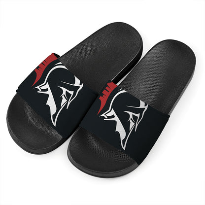 Spartan Molon Labe Print Black Slide Sandals
