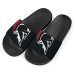 Spartan Molon Labe Print Black Slide Sandals