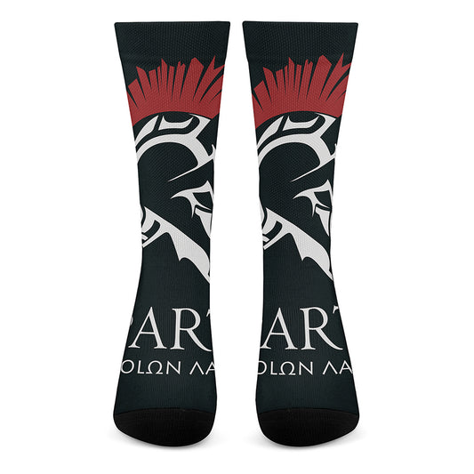 Spartan Molon Labe Print Crew Socks