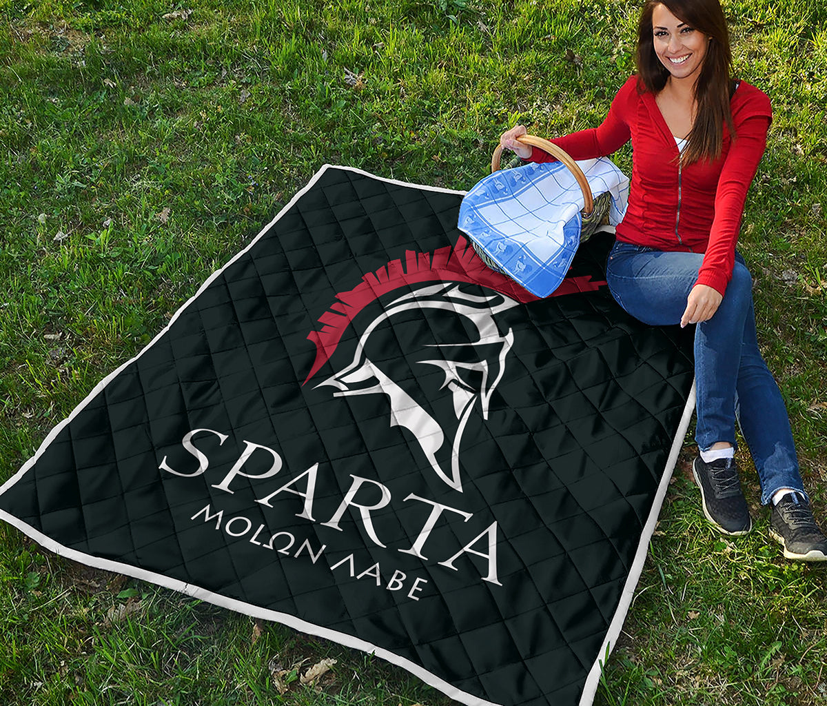 Spartan Molon Labe Print Quilt