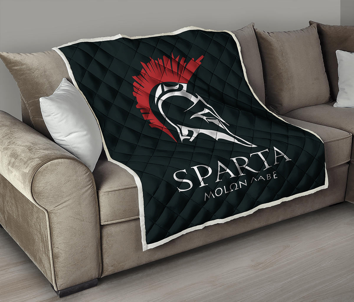 Spartan Molon Labe Print Quilt
