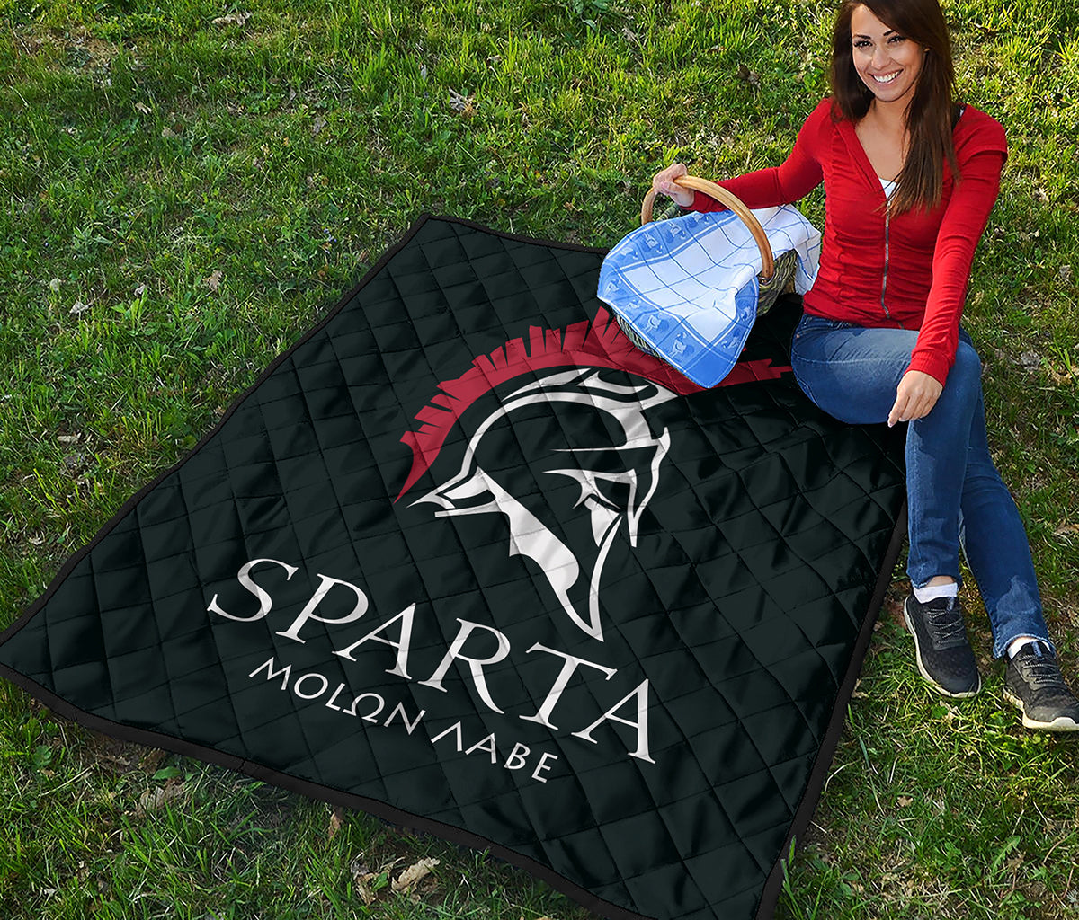 Spartan Molon Labe Print Quilt