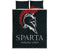 Spartan Molon Labe Print Quilt Bed Set