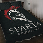 Spartan Molon Labe Print Quilt Bed Set