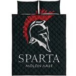 Spartan Molon Labe Print Quilt Bed Set