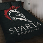 Spartan Molon Labe Print Quilt Bed Set