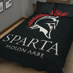 Spartan Molon Labe Print Quilt Bed Set