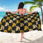 Spartan Warrior Helmet Pattern Print Beach Sarong Wrap