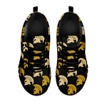 Spartan Warrior Helmet Pattern Print Black Sneakers