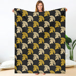Spartan Warrior Helmet Pattern Print Blanket