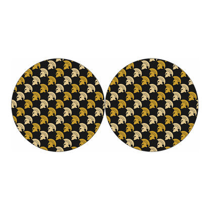 Spartan Warrior Helmet Pattern Print Car Coasters