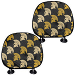 Spartan Warrior Helmet Pattern Print Car Headrest Covers