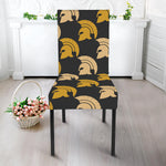 Spartan Warrior Helmet Pattern Print Dining Chair Slipcover