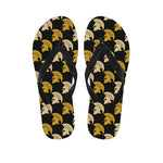 Spartan Warrior Helmet Pattern Print Flip Flops