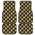 Spartan Warrior Helmet Pattern Print Front and Back Car Floor Mats