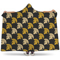 Spartan Warrior Helmet Pattern Print Hooded Blanket