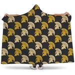 Spartan Warrior Helmet Pattern Print Hooded Blanket