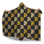 Spartan Warrior Helmet Pattern Print Hooded Blanket