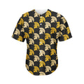 Spartan Warrior Helmet Pattern Print Men's Baseball Jersey