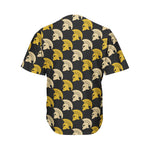 Spartan Warrior Helmet Pattern Print Men's Baseball Jersey