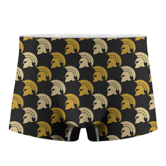 Spartan Warrior Helmet Pattern Print Men's Boxer Briefs