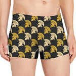 Spartan Warrior Helmet Pattern Print Men's Boxer Briefs