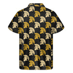 Spartan Warrior Helmet Pattern Print Men's Short Sleeve Shirt