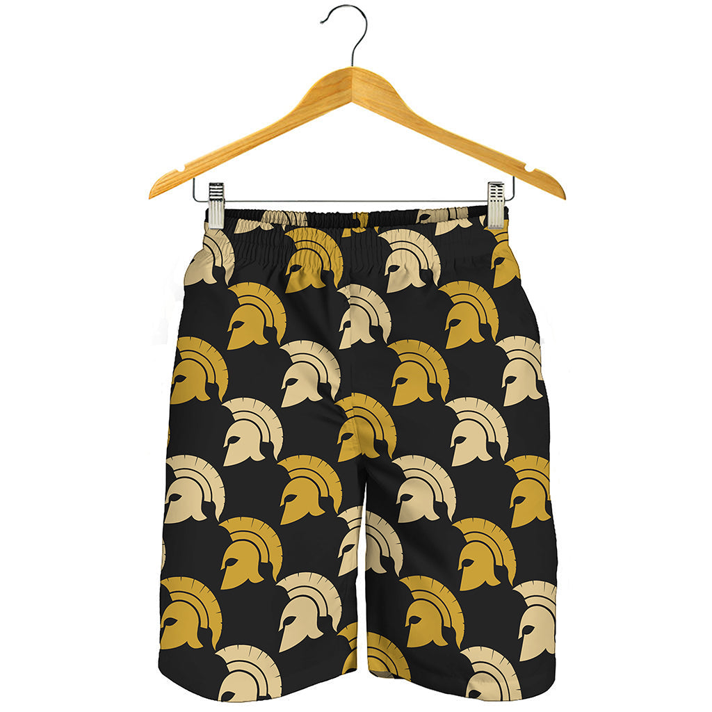 Spartan Warrior Helmet Pattern Print Men's Shorts
