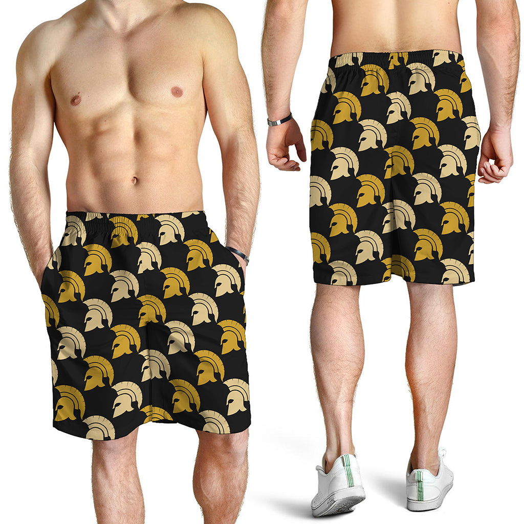 Spartan Warrior Helmet Pattern Print Men's Shorts