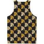 Spartan Warrior Helmet Pattern Print Men's Tank Top
