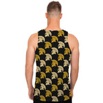 Spartan Warrior Helmet Pattern Print Men's Tank Top