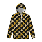 Spartan Warrior Helmet Pattern Print Pullover Hoodie