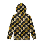 Spartan Warrior Helmet Pattern Print Pullover Hoodie