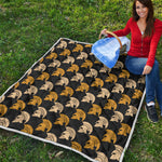 Spartan Warrior Helmet Pattern Print Quilt