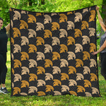 Spartan Warrior Helmet Pattern Print Quilt