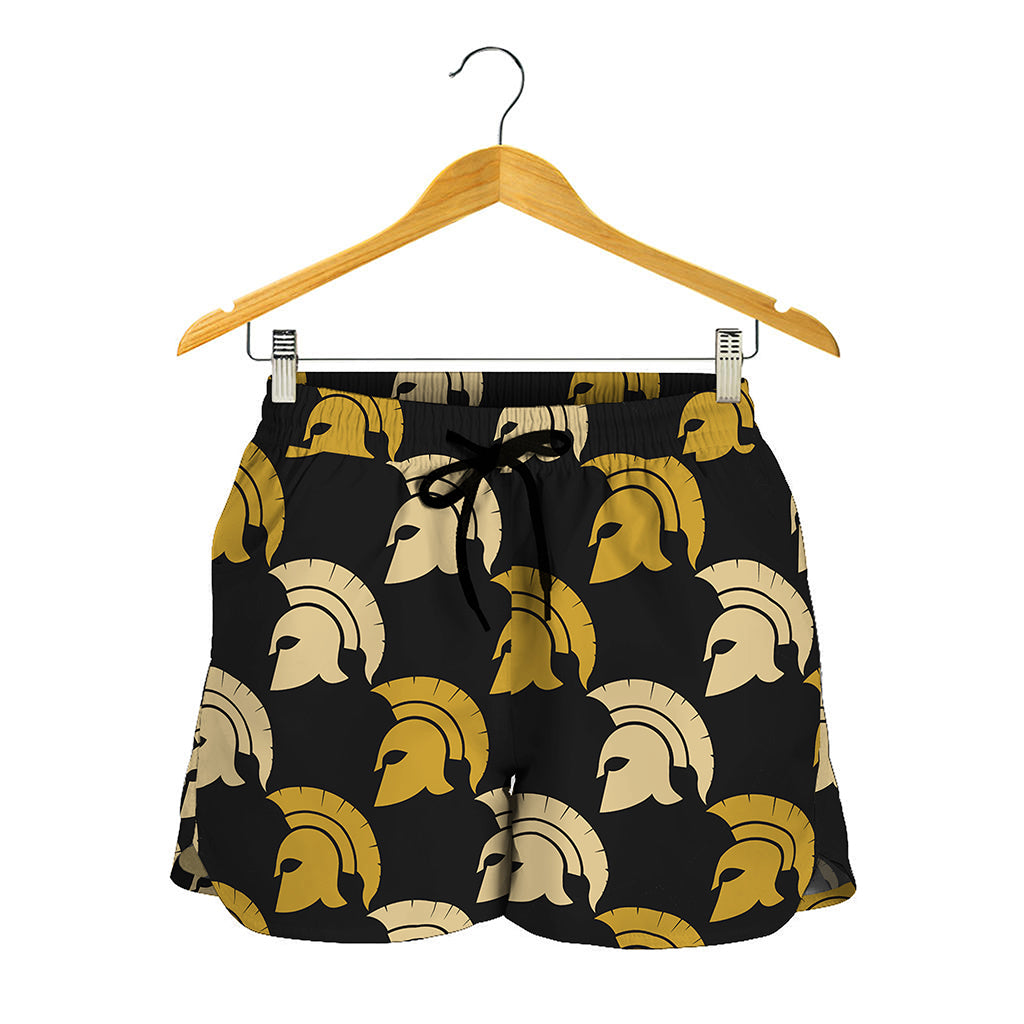 Spartan Warrior Helmet Pattern Print Women's Shorts