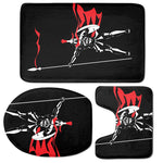Spartan Warrior Print 3 Piece Bath Mat Set