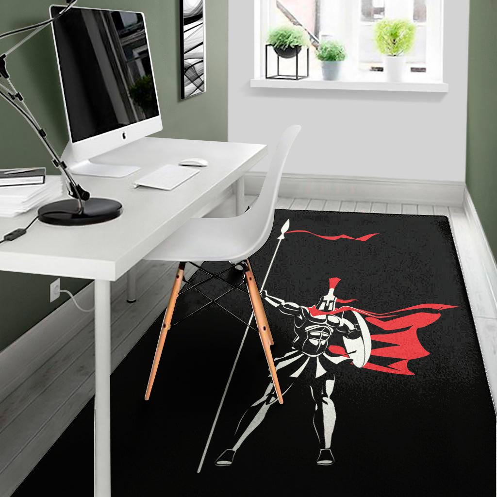 Spartan Warrior Print Area Rug