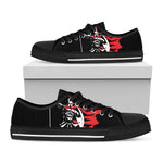 Spartan Warrior Print Black Low Top Shoes 