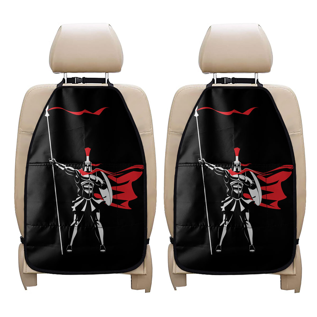 Spartan Warrior Print Car Seat Organizers
