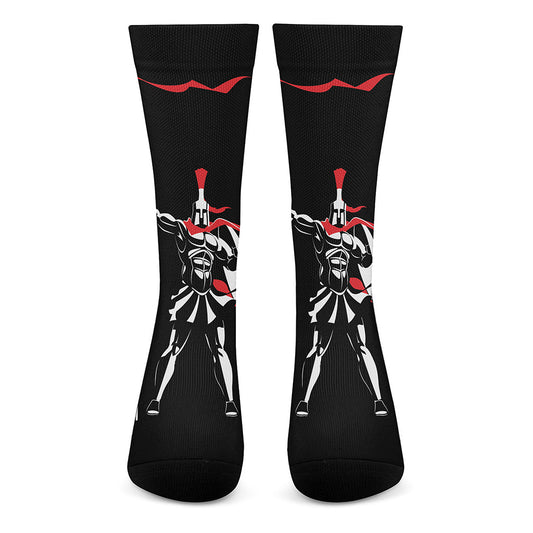 Spartan Warrior Print Crew Socks