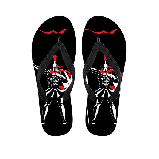 Spartan Warrior Print Flip Flops