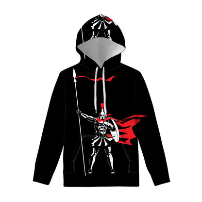 Spartan Warrior Print Pullover Hoodie
