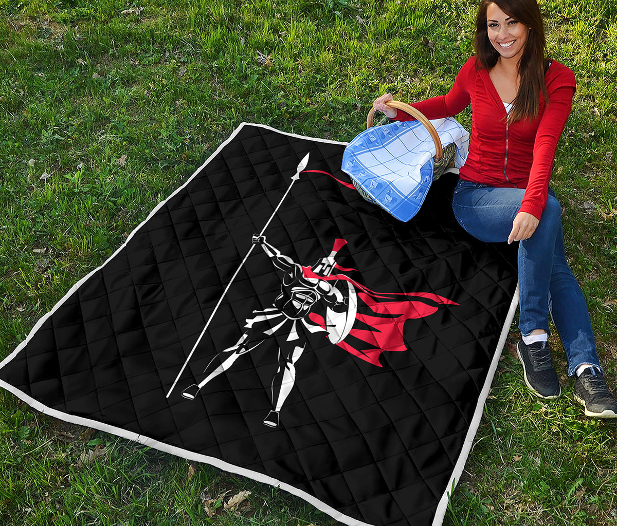 Spartan Warrior Print Quilt