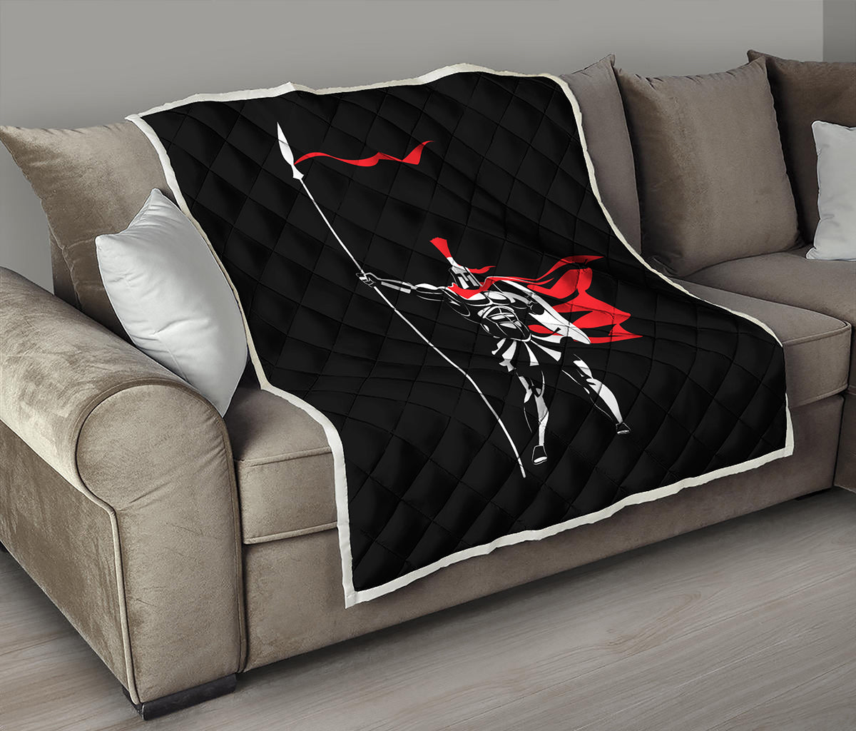 Spartan Warrior Print Quilt