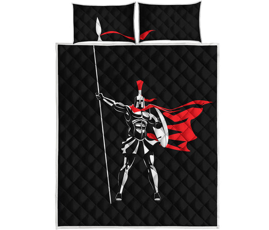 Spartan Warrior Print Quilt Bed Set