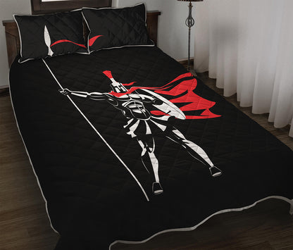 Spartan Warrior Print Quilt Bed Set