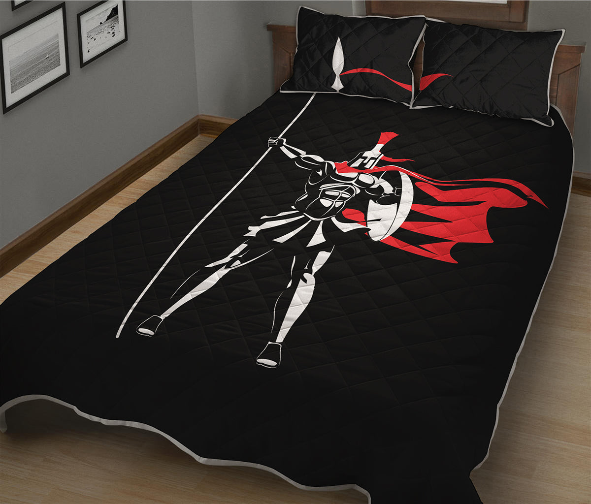 Spartan Warrior Print Quilt Bed Set