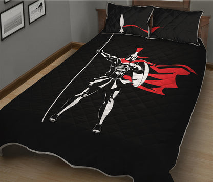 Spartan Warrior Print Quilt Bed Set
